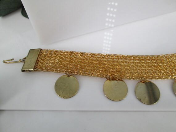 Gold MESH CHOKER/Necklace>Vintage Mesh Choker wit… - image 6