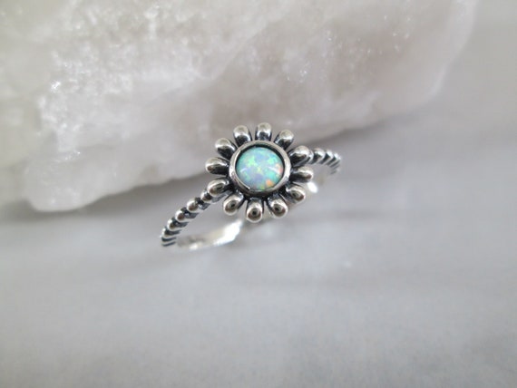 OPAL Flower Ring>925 Flower ring,Opal ring,925 St… - image 1