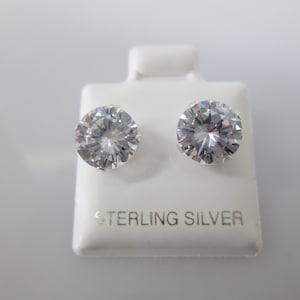 Sterling Silver Cubic Zirconia Studs>CZ Studs,Each Stud = 2 carats,4 ct. studs,High Sparkle CZ Studs,925 Studs,Everyday Earrings,Simpl Studs