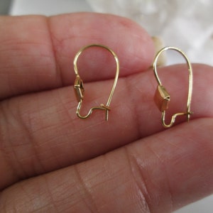 SOLID 14kt.Gold Ear Wires14kt.Gold Kidney Shape Ear Wires,Decorative Ear wires,Plain Earwires,Solid 14kt.Gold Earrings,Replacement Ear wire image 3