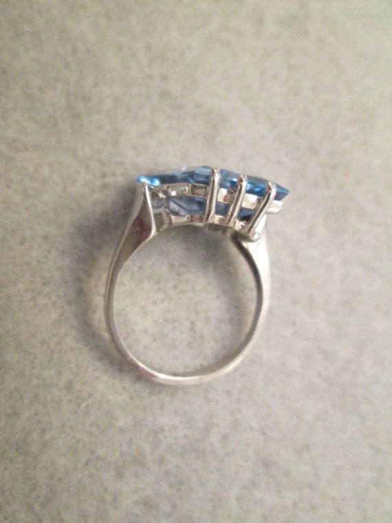 Solid 10kt.White Gold Blue Topaz Ring>10kt.Gold B… - image 5