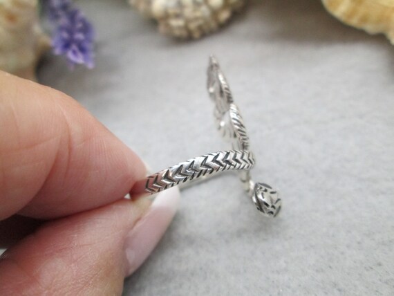 Sterling Silver Slithering SNAKE Ring>Black Onyx … - image 6