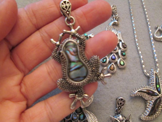 Abalone Shell Pendants>Silver & Abalone Pendant,B… - image 5