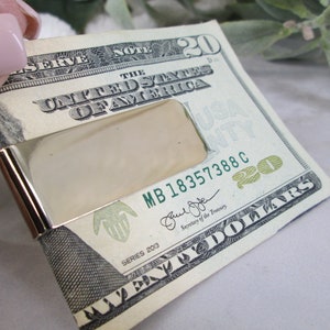 Handsome Gold Engravable Money Clip&gt; Men&#39;s Money Clip&gt; Monogram&gt; Initial&gt; Personalize, Money Holder, Billfold, Gold Money Clip,Gift for Him