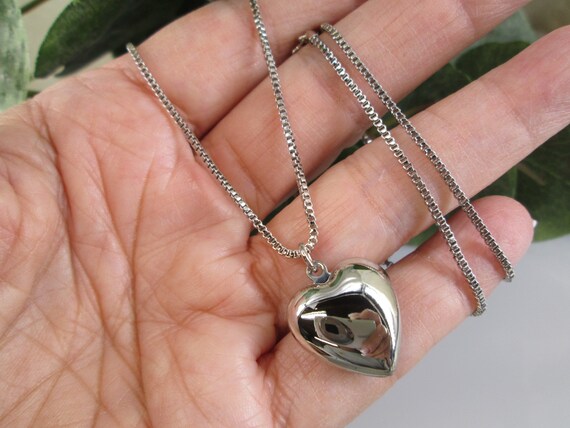 Puffed HEART Necklace>Gold or Silver Engravable H… - image 6
