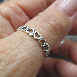 HEART ETERNITY Band Ring&gt;925 Sterling Heart Band,Silver Heart Band,925 Heart ring,Heart jewelry,Simple Heart ring,Heart Eternity Band