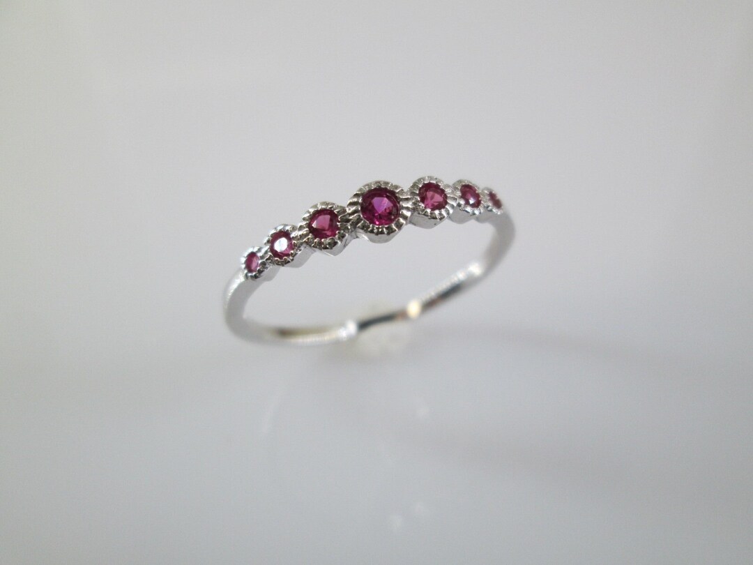 Ruby Ring>stackable 925 Sterling Ruby Ring>ruby Band,narrow Ruby Ring ...
