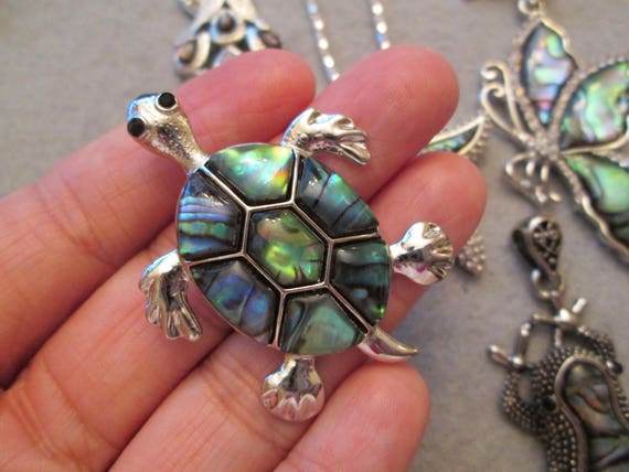 Abalone Shell Pendants>Silver & Abalone Pendant,B… - image 3