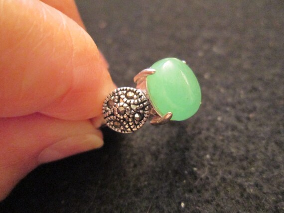 Sterling Silver Quartz Ring with Marcasite>Dainty… - image 3