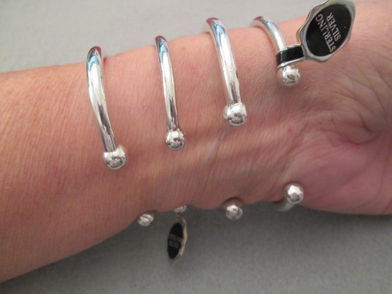 Sterling Engravable Cuff Bracelet>925 Monogram Br… - image 4