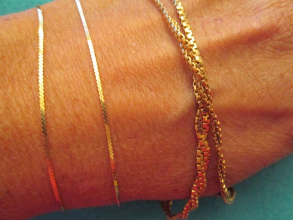 Italian Solid 14kt.Gold Doubled Flat Chain>Solid … - image 10