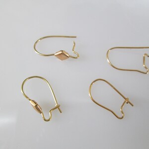 SOLID 14kt.Gold Ear Wires14kt.Gold Kidney Shape Ear Wires,Decorative Ear wires,Plain Earwires,Solid 14kt.Gold Earrings,Replacement Ear wire image 6