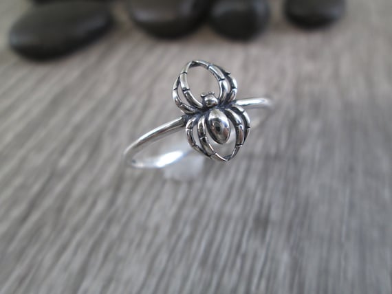 925 SPIDER Ring> Minimalist Spider ring, Spider, … - image 1