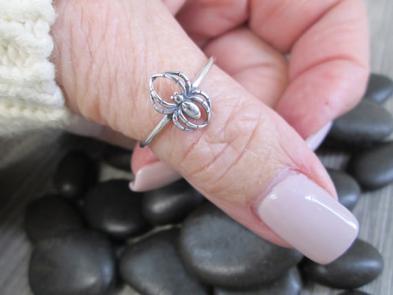 925 SPIDER Ring> Minimalist Spider ring, Spider, … - image 6