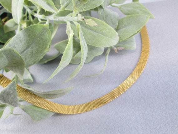 Gold MESH CHOKER/Necklace>Vintage Mesh Choker,Gol… - image 4