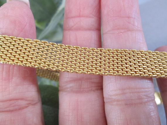 Gold MESH CHOKER/Necklace>Vintage Mesh Choker,Gol… - image 2