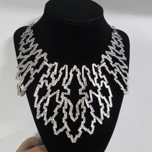 EGYPTIAN Vintage Hard Silver Collar Necklace&gt;Silver Collar Necklace,Vintage Silver Collar,Egyptian, Bold,Chunky Necklace,Egypt,Exotic, Sexy
