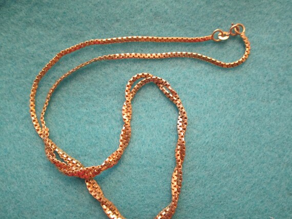 Italian Solid 14kt.Gold Doubled Flat Chain>Solid … - image 9