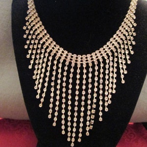 Old World GLAM Rhinestone Necklace/Collar/Bib&gt;Rhinestone Bib necklace,Unique Rhinestone Necklace,Women&#39;s Statement necklace, 1950&#39;s Vintage