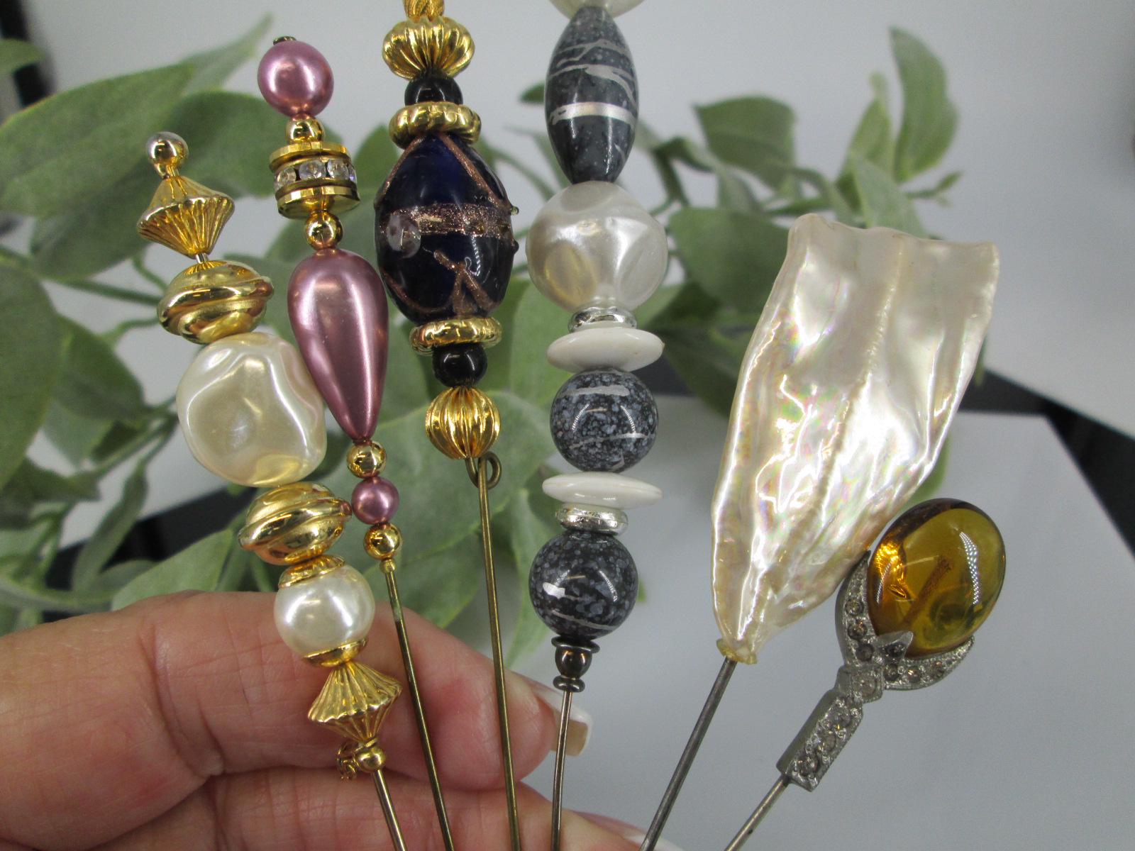 Vintage Stick Pins/Hat Pins>A Plethora of Stick Pins-Choose Your Favorite-circa 1950's-1970's Stick/Hat Pins,Gold Stick Pin, Stone Stick Pin