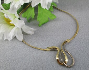 2 Tone Necklace>Gold Necklace,layering necklace,Two Tone necklace,Geometric necklace,Gold & Silver Necklace,Vintage Necklace