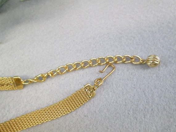Gold MESH CHOKER/Necklace>Vintage Mesh Choker,Gol… - image 5