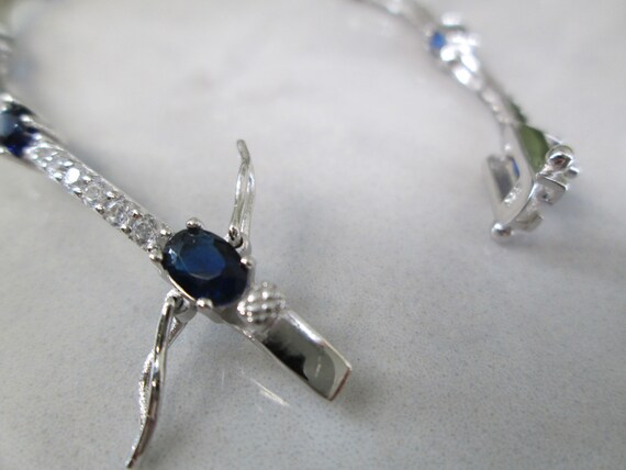 925 Sterling & "Diamond and BLUE SAPPHIRE" Bracel… - image 4