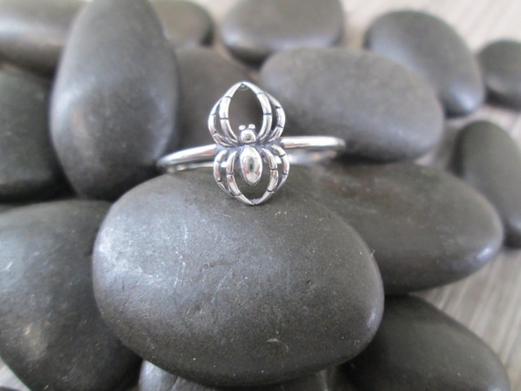 925 SPIDER Ring> Minimalist Spider ring, Spider, … - image 2