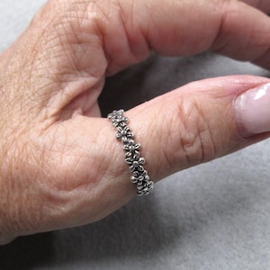 Sterling Plumeria Flower Band Ring>925 Flower band ring,Narrow Silver band,Hawaiian Flower ring,Sterling Floral ring,Thumb ring,Hawaii