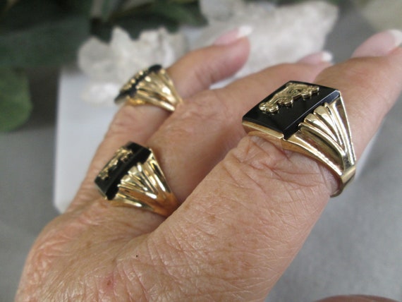 Solid 10kt.Gold Initial Ring>Men's 10kt.Gold Sign… - image 4