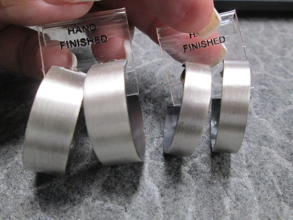 Silver Solid Copper Hoop Earrings>Hand Crafted Br… - image 1