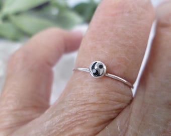 Tiny Yin Yang Ring>Sterling Yin Yang Ring,Dainty Yin and Yang Ring,Small YinYang Ring,925 YinYang Ring,Dainty 925 Ring,Stacking Ring
