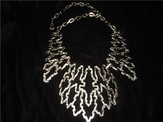 EGYPTIAN Vintage Hard Silver Collar Necklace>Silv… - image 6