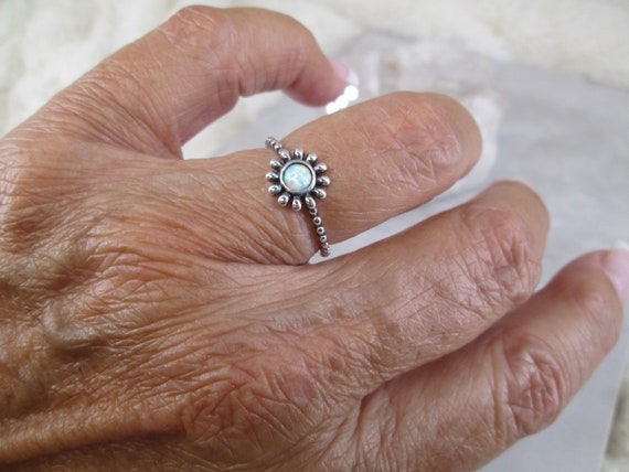 OPAL Flower Ring>925 Flower ring,Opal ring,925 St… - image 2