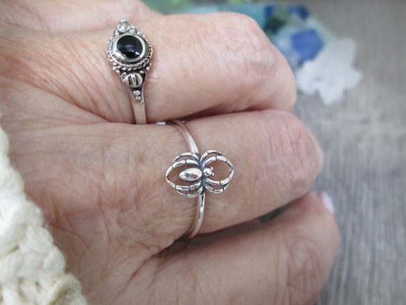 925 SPIDER Ring> Minimalist Spider ring, Spider, … - image 4
