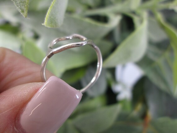 Sterling Silver Hammered HEART Ring>925 Heart rin… - image 6