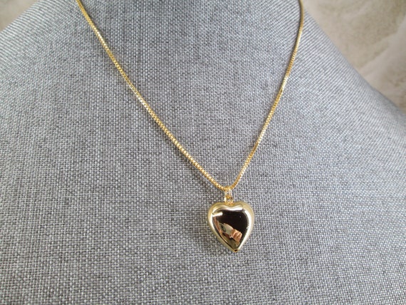 Puffed HEART Necklace>Gold or Silver Engravable H… - image 8
