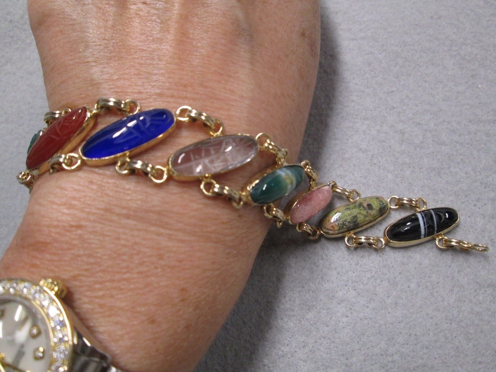 1960's Vintage 12kt. Gold Filled SCARAB Bracelets 2 | Etsy | Scarab bracelet,  Colorful jewelry, Turquoise stone bracelet