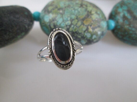 Sterling Silver ONYX Ring>925 Sterling Onyx ring,… - image 2