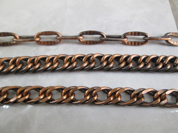 Solid Copper Bracelet>Heavy Copper Link Bracelet,… - image 2