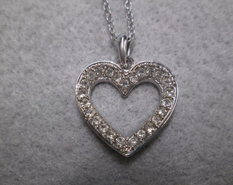 CZ Heart Necklace>Dainty CZ Silver Heart Necklace,Diamond Heart Necklace,Heart jewelry,Hearts,Love,Valentine's Day,Birthday Gift