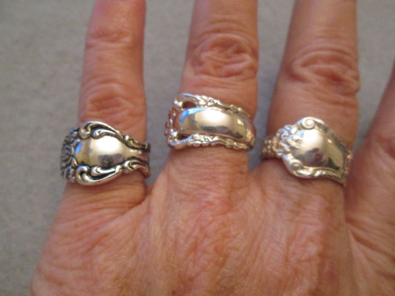 Vintage Sterling Silver SPOON RINGS from the 70's 3 Etsy