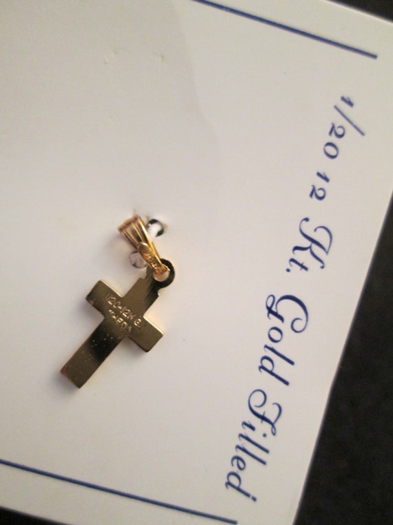 Tiny Gold Cross>Gold Cross pendant,12ktgf.Gold Cr… - image 3