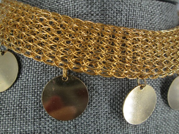 Gold MESH CHOKER/Necklace>Vintage Mesh Choker wit… - image 2
