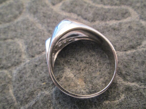 Solid 14kt.White Gold Genuine DIAMOND Men's Ring>… - image 4