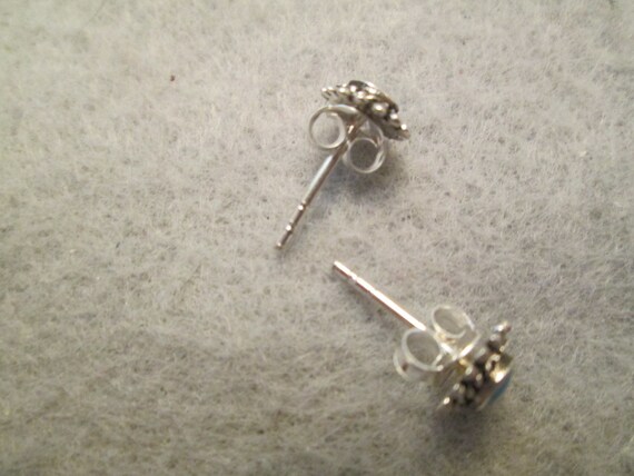 Small 925 Solid Sterling TURQUOISE Stud Earrings>… - image 5