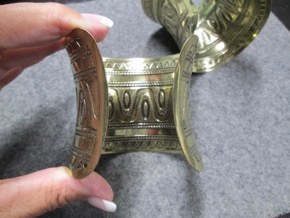 Wide Egyptian Gold Cuff Bracelet>Wide Cuff,Wide B… - image 4