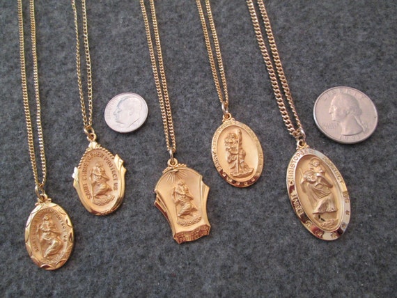 Gold Saint Christopher Medal Necklace>12ktgf. St.… - image 2