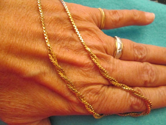 Italian Solid 14kt.Gold Doubled Flat Chain>Solid … - image 3