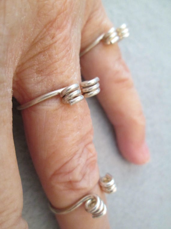 Dainty Sterling Ring>925 Sterling Silver Curly-Q … - image 7